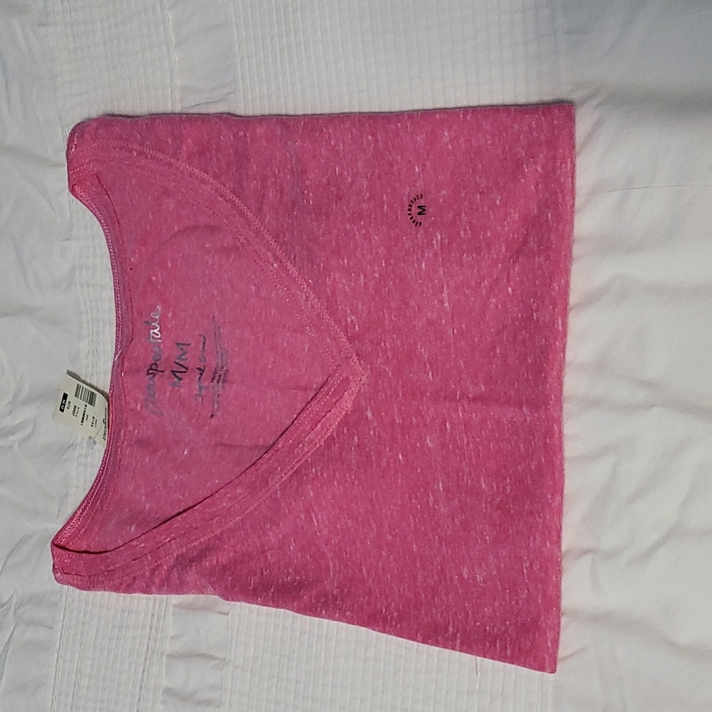 Aeropostale Heathered Pink Short Sleeve V-Neck Tee